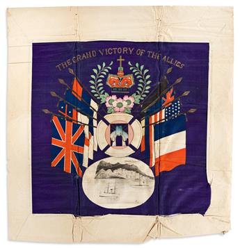 (WORLD WAR ONE.) Bandanna titled The Grand Victory of the Allies.